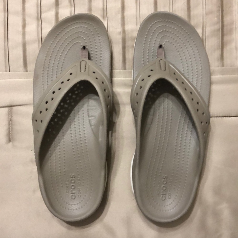 Crocs Comfort flip flops. Worn once.